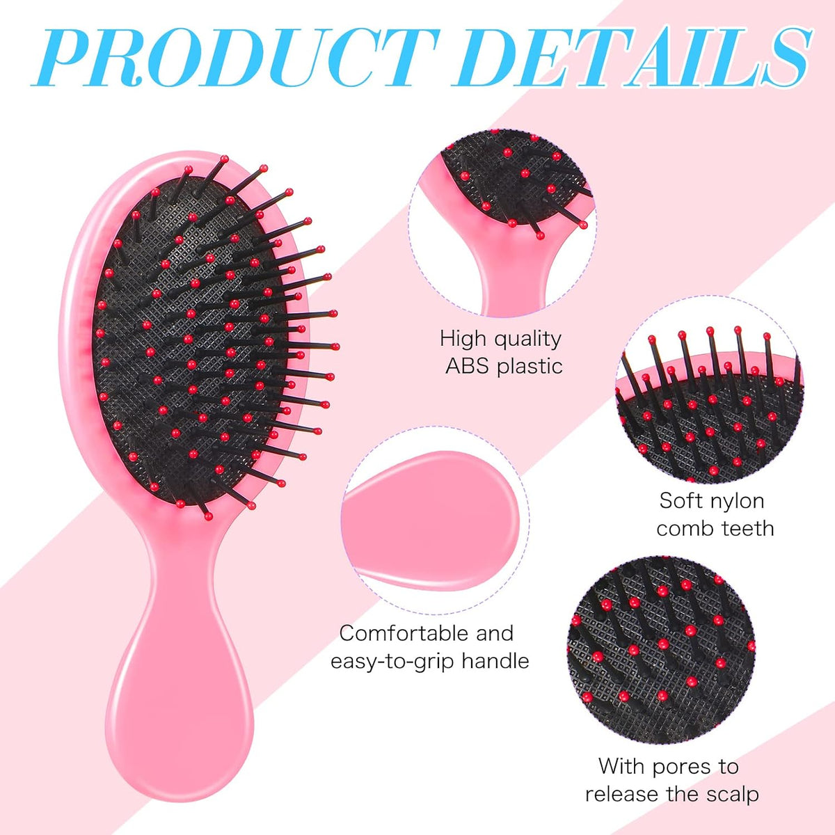 24 Pcs Mini Hair Brush Bulk for Kids Girls Teen