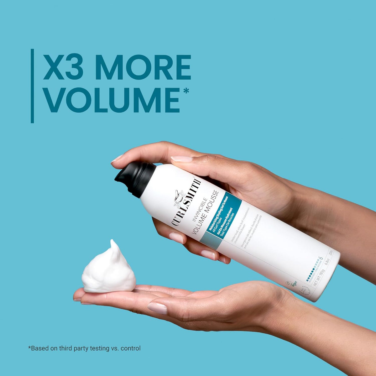 CURLSMITH Invincible Volume Mousse for Curly Hair (6.8 oz)