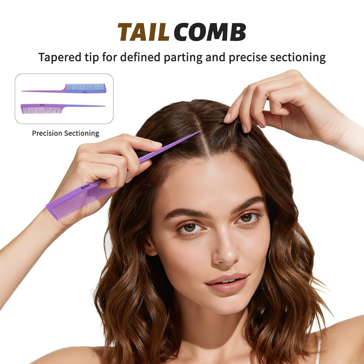 4Pcs Detangling Hair Brush Set for Women - Paddle Brush for Wet or Dry, No More Tangles for Straight, Long, Thick, Curly, and Natural Hair (Purple)