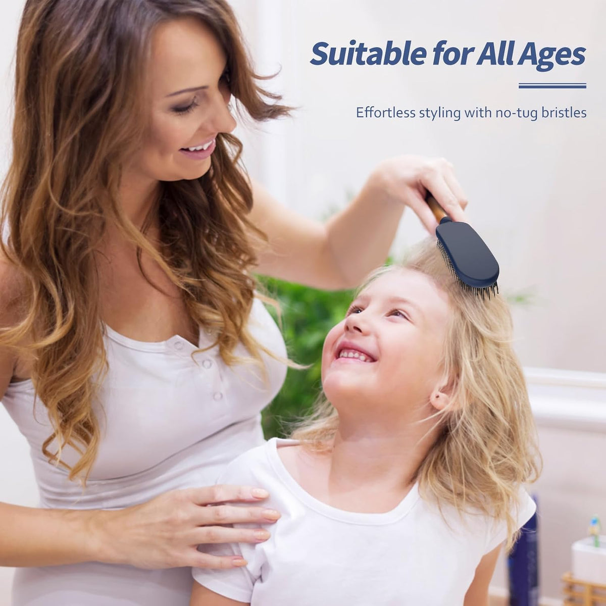 SHINLEA Slim Hair Brush for Fine Thin Thick Hair, Soft Double Nylon Bristles for Deep Detangling & Massage, Metal-Infused Luxury Gold Handle, Gift for Women Men Kids