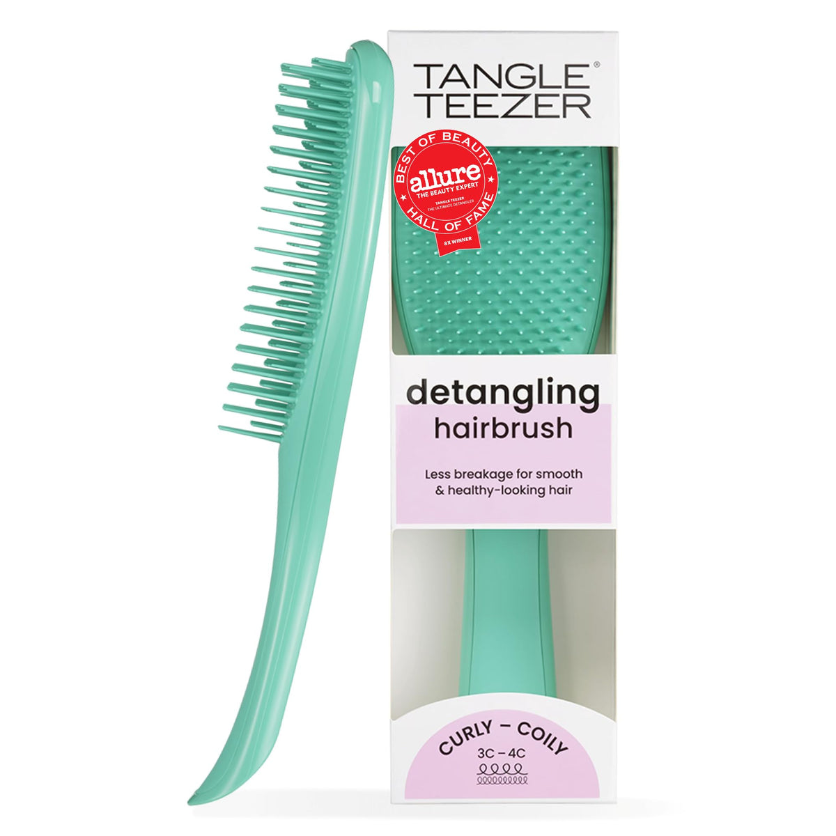 Tangle Teezer Ultimate Detangler Curly Hair Brush, 3C to 4C, Pink Mango