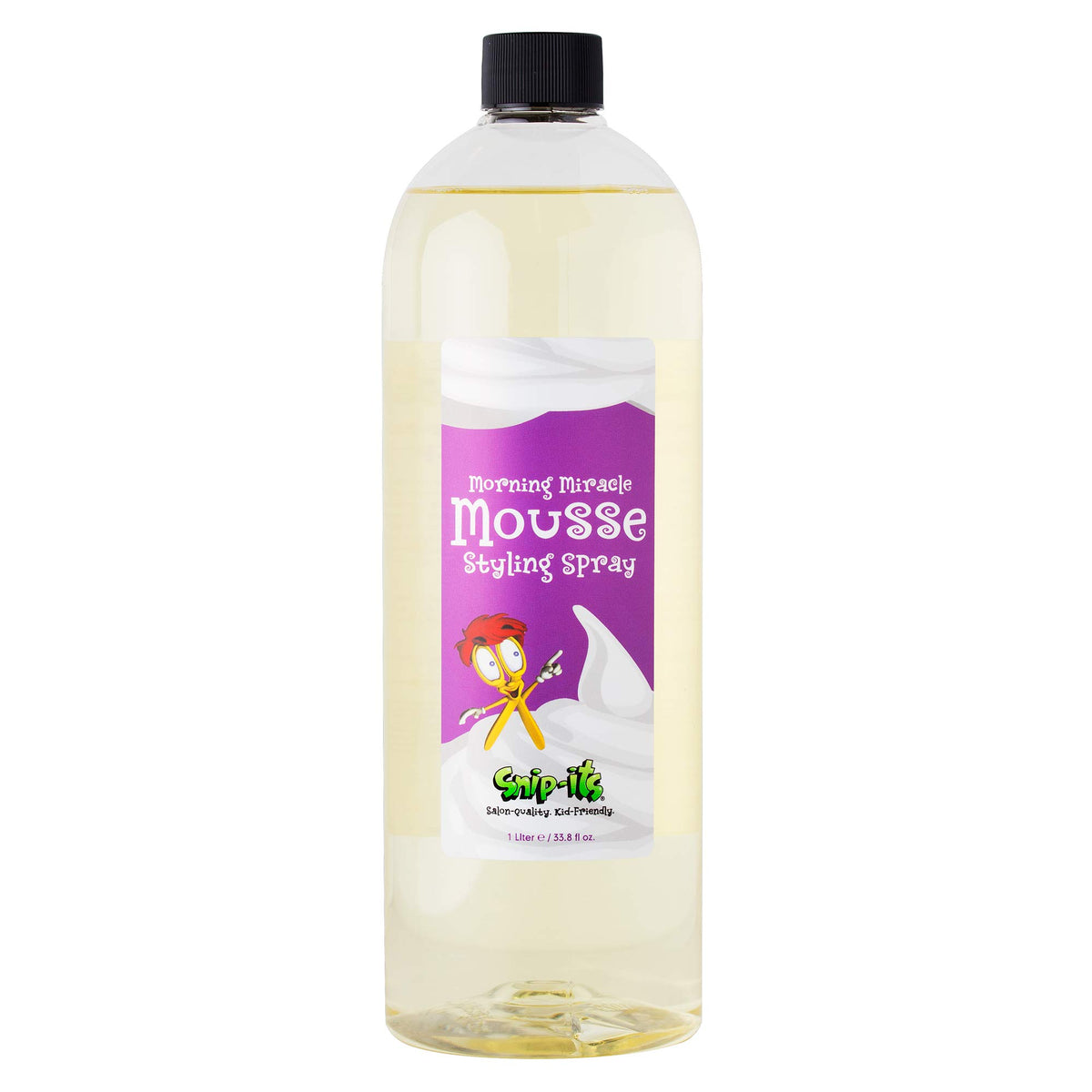 Snip-its Morning Miracle Natural Hair Mousse Spray 10oz | Light Hold Kids Styling Product - Tropical Scented Gel Alternative for Unruly Curly Hair - Made in USA | Salon Quality