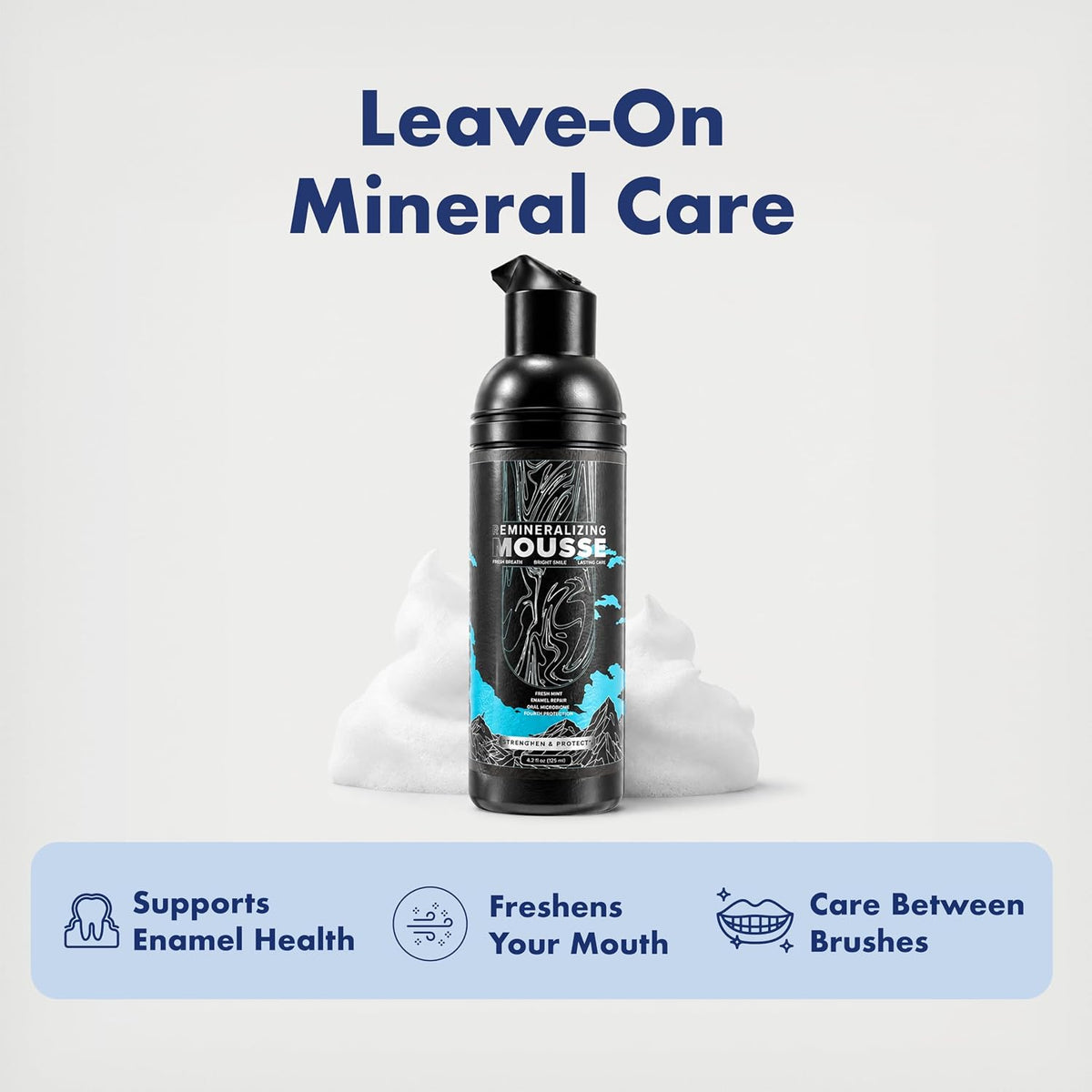 Larineco Remineralizing Mousse, Leave-On Dental Foam, 3.7 Fl Oz, Pack of 1