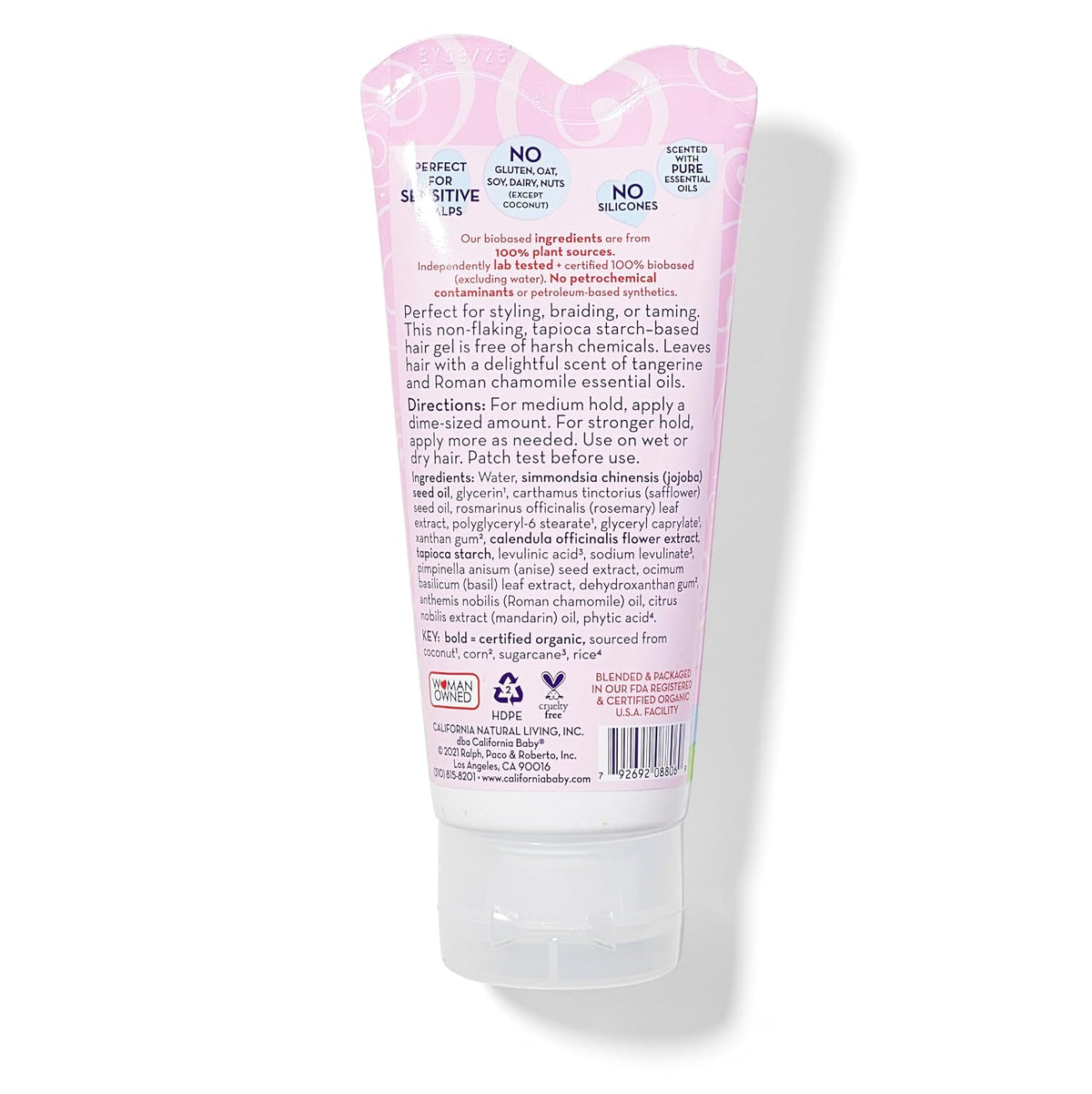 California Baby Overtired & Cranky Hair Gel for Kids | 100% Plant-Based Baby Hair Gel | Medium-Hold | Hypoallergenic | 82 g / 2.9 oz.