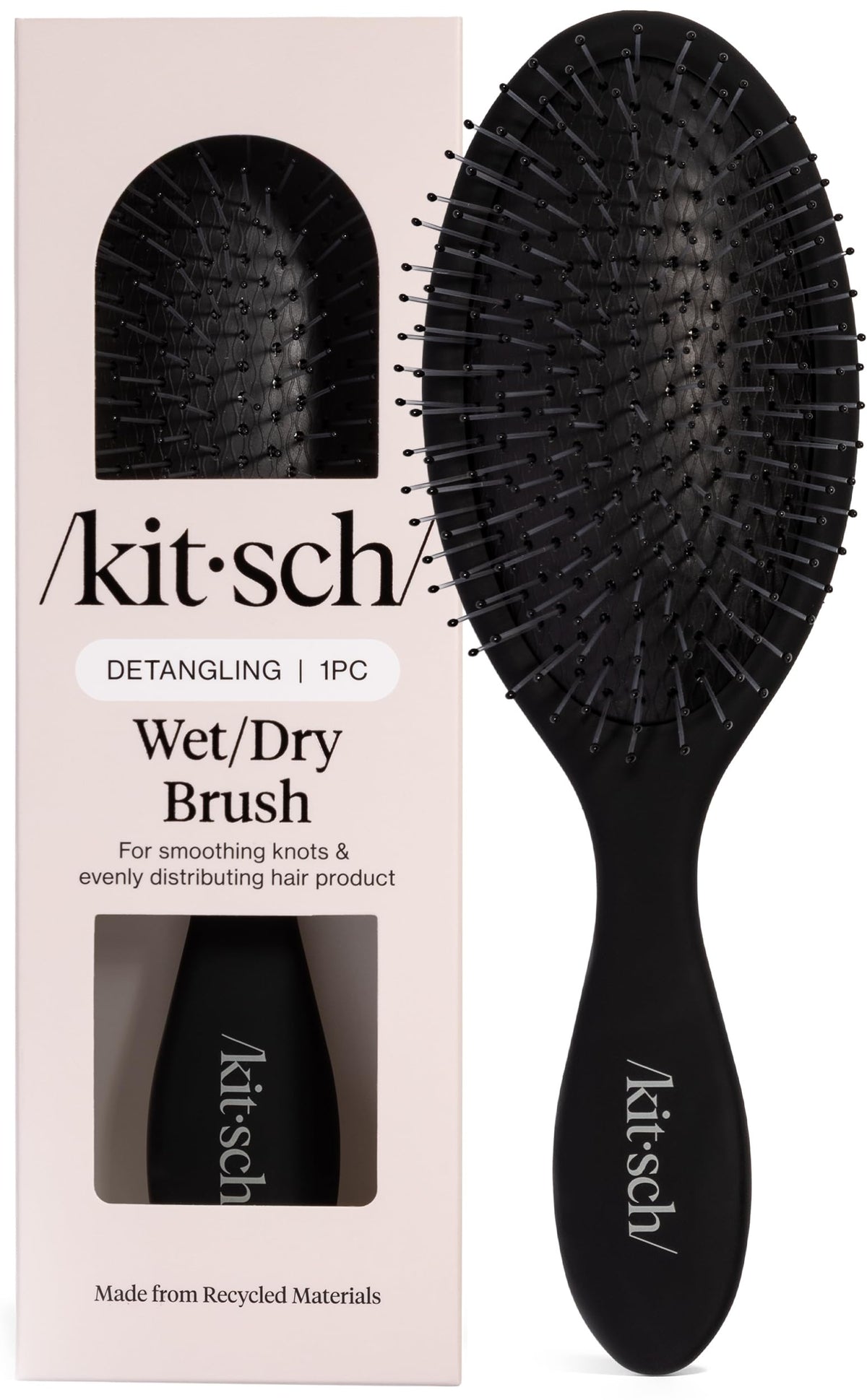 Kitsch Wet Dry Brush Detangler – Hair Brush for Women - Flexi Black