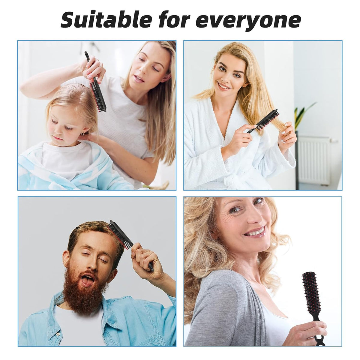 110 Packs Hair Brushes Bulk for Homeless Anti Entangling Hair Brush Massage Comb for Homeless Shelter Airbnb Hotel Nursing Home Charity Church Individually Wrapped