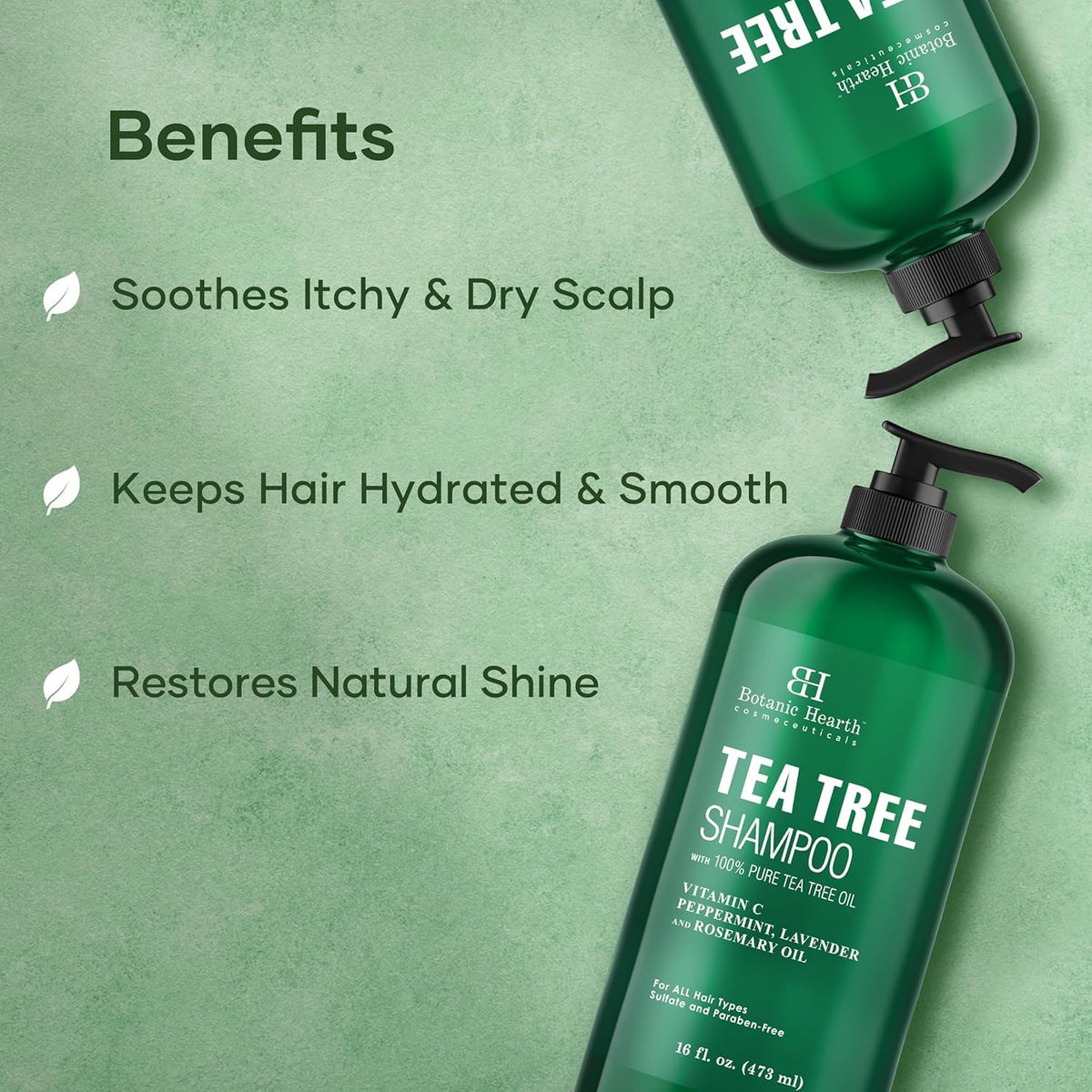 Botanic Hearth Tea Tree Shampoo - 16 Fl oz, Deep Cleans, Refreshes Scalp