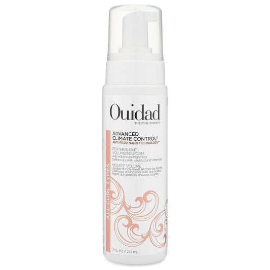 Ouidad Advanced Climate Control Volumizing Foam - 7 fl oz, Lightweight Hair Styling Foam, Anti-Frizz Nano Technology, Adds Volume, Fights Frizz & Defines Curls, Crunch-free Hold, For All Curl Types