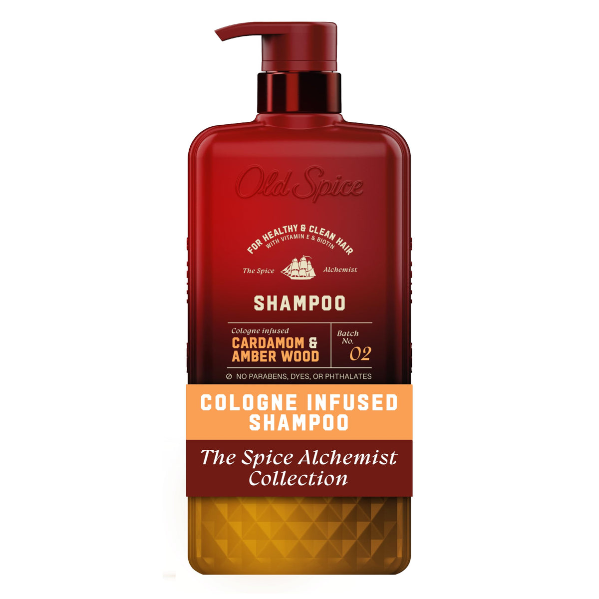 Old Spice Mens Shampoo, The Spice Alchemist Collection, 24/7 Cologne-Infused Velvet Sage & Driftwood Scent, Free of Parabens & Phthalates, 20 fl oz
