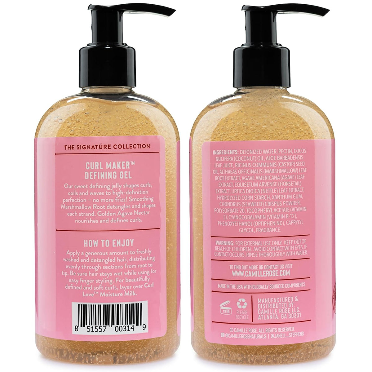 Camille Rose Curl Maker Curl Defining Gel, Soft Hold, 12 Fl Oz