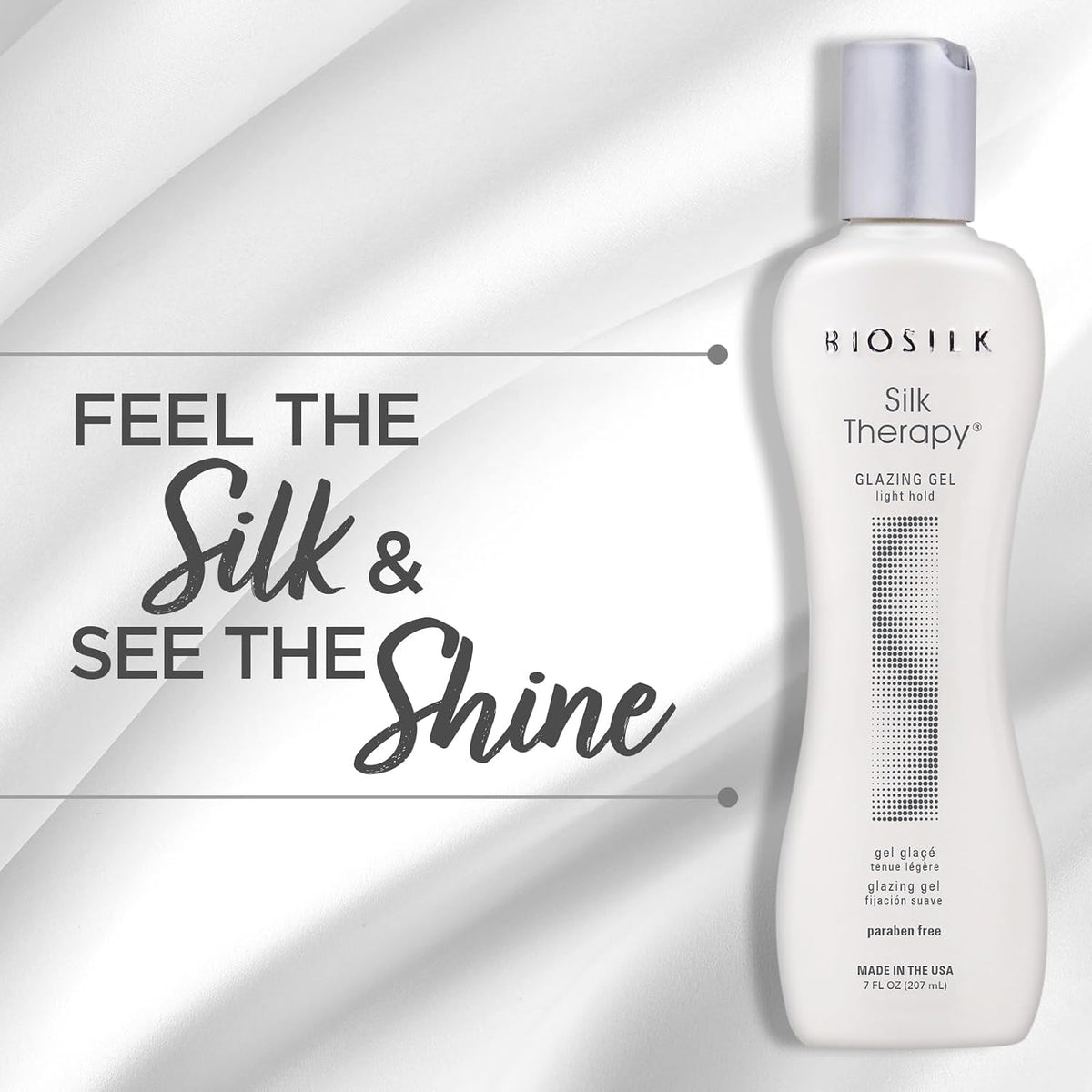 BioSilk Silk Therapy Glazing Gel, Light-Hold Styling Gel, 7 Oz