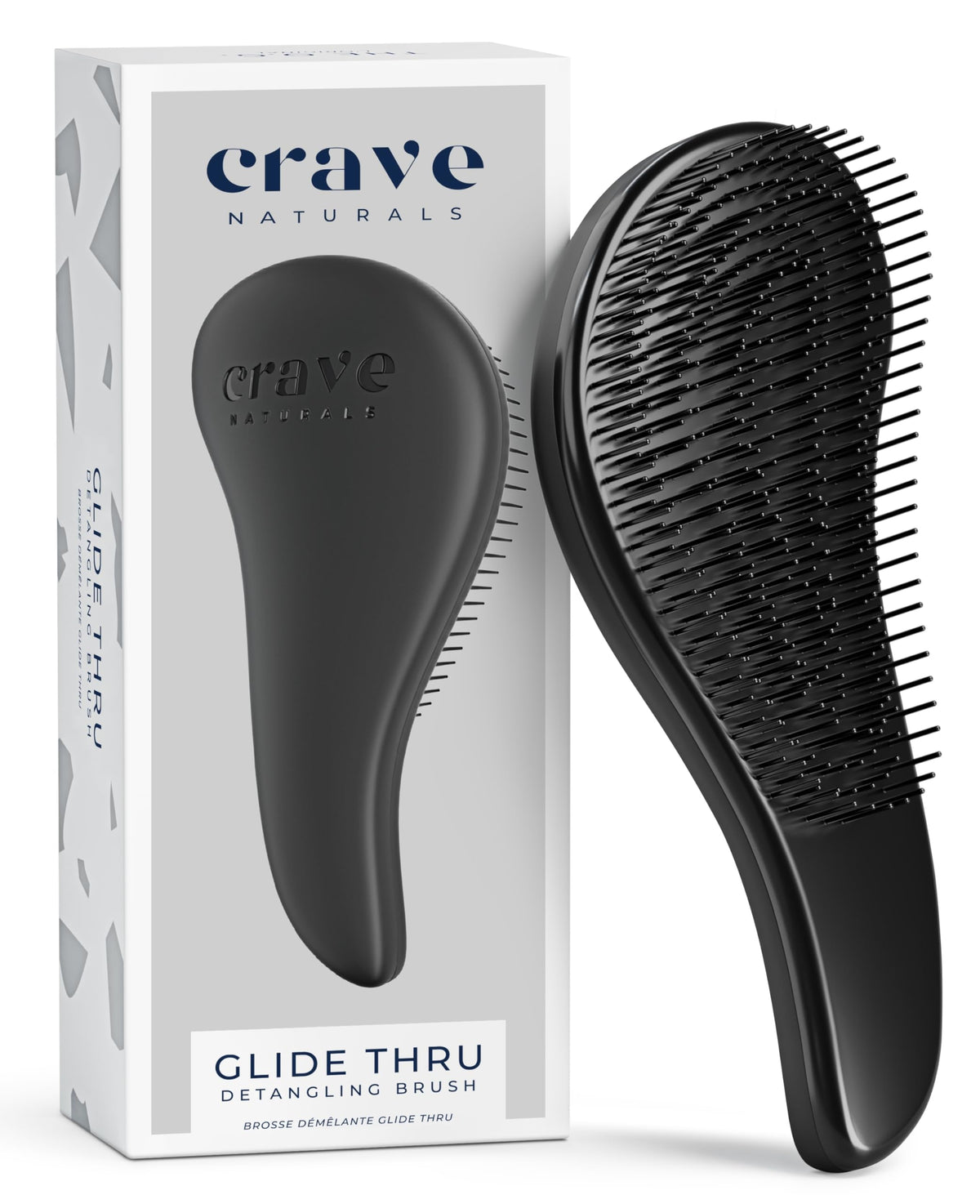 Crave Naturals Glide Thru Detangling Hairbrush that Glides Through Tangles For Wet, Dry and Damaged Hair - Gentle Detangler Styling Tool for Adults, Kids, Men and Women - 7.5 x 3 in, Turquoise