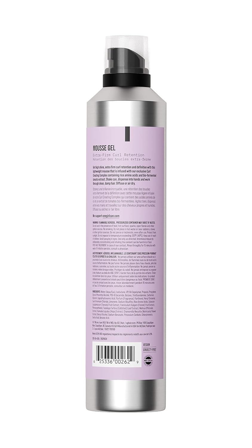 AG Care Mousse Gel Extra-Firm Curl Retention, 10 Fl Oz
