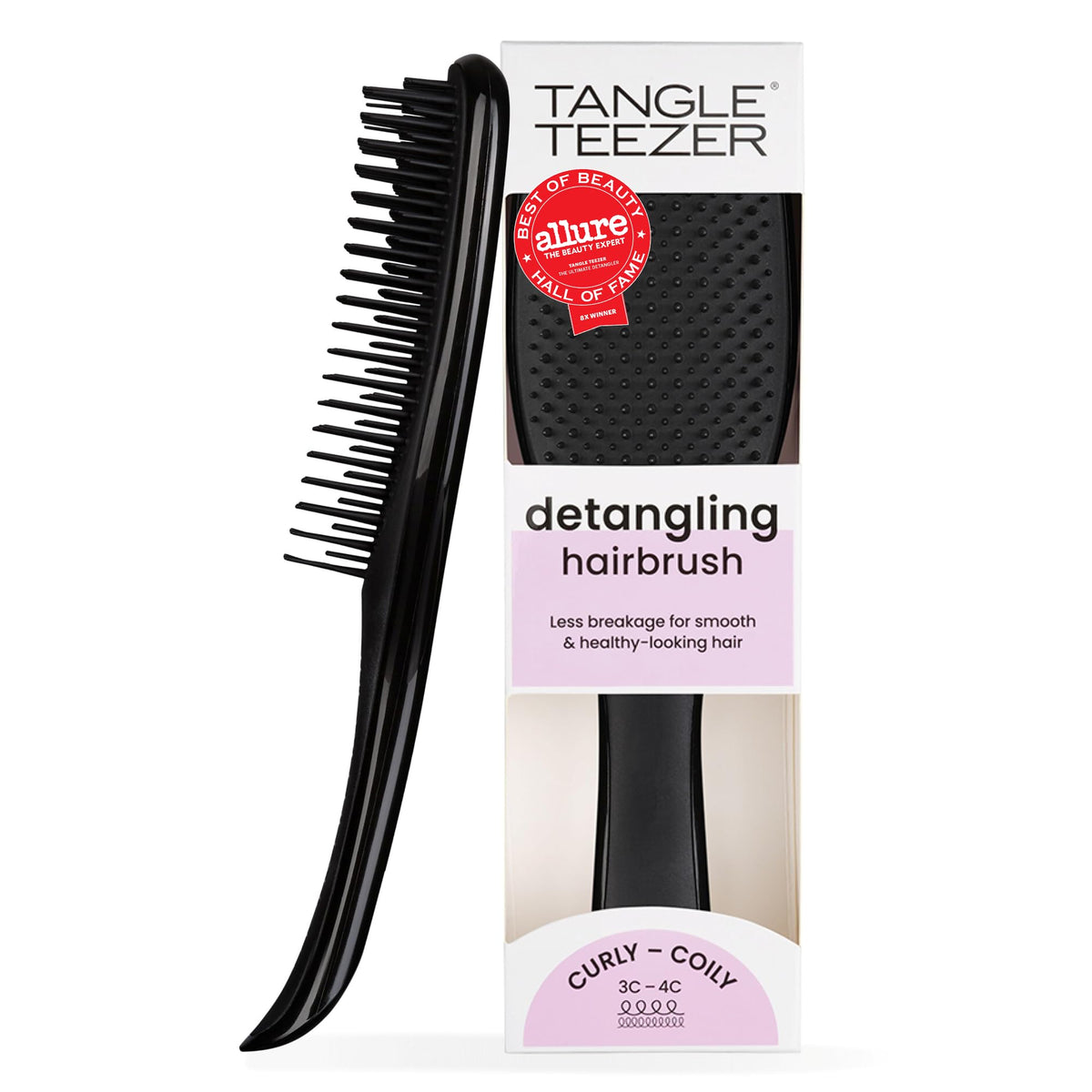 Tangle Teezer Ultimate Detangler Curly Hair Brush, 3C to 4C, Pink Mango