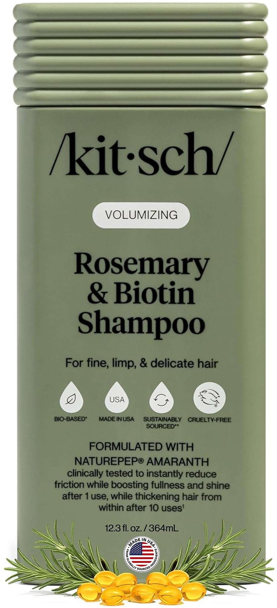 Kitsch Rosemary & Biotin Shampoo for Hair Growth – Made in USA, 12.3 oz