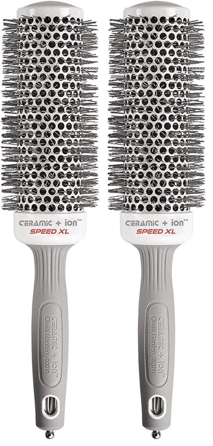 Olivia Garden Ceramic + Ion Speed XL - Extra-Long Round Thermal Hair Brush - Not Electrical - Professional Blowout Brush for Normal to Thick Hair