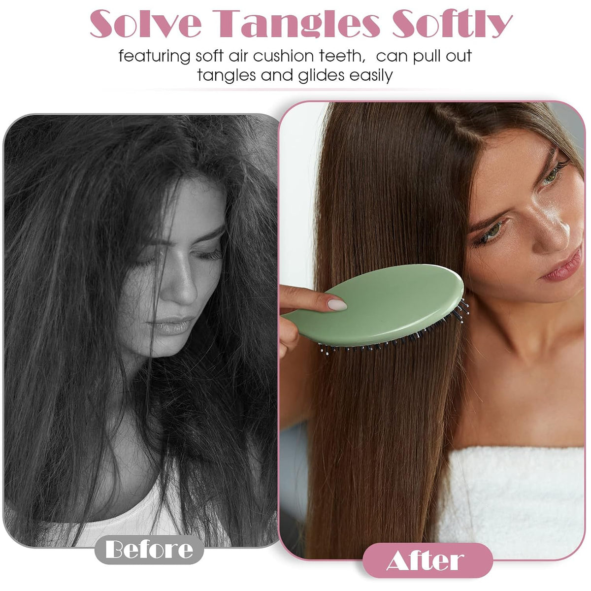 Eaasty 18 Pcs Hair Brush Bulk Travel Wet Detangling Brush Gift for Women