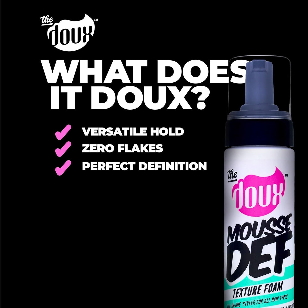 The Doux MOUSSE DEF Texture Foam, Multi-Use Styling Mousse, 7 oz