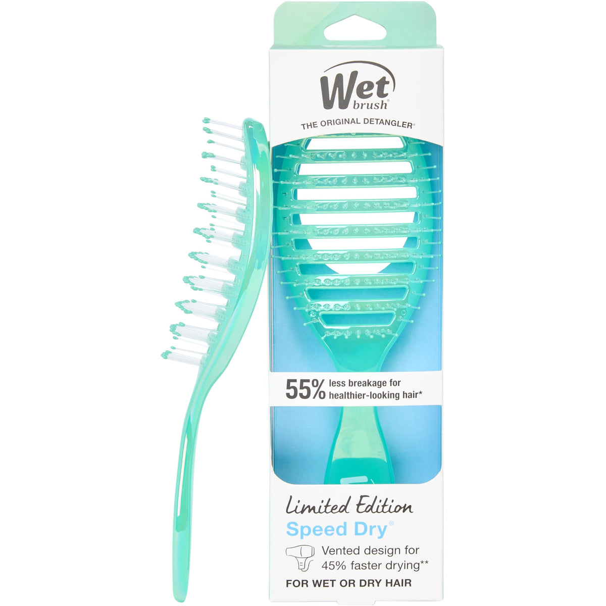 Wet Brush Speed Dry Hair Brush - Watermark (Color Wash) - Vented Design and Ultra Soft HeatFlex Bristles Are Blow Dry Safe With Ergonomic Handle Manages Tangle and Uncontrollable Hair - Pain-Free