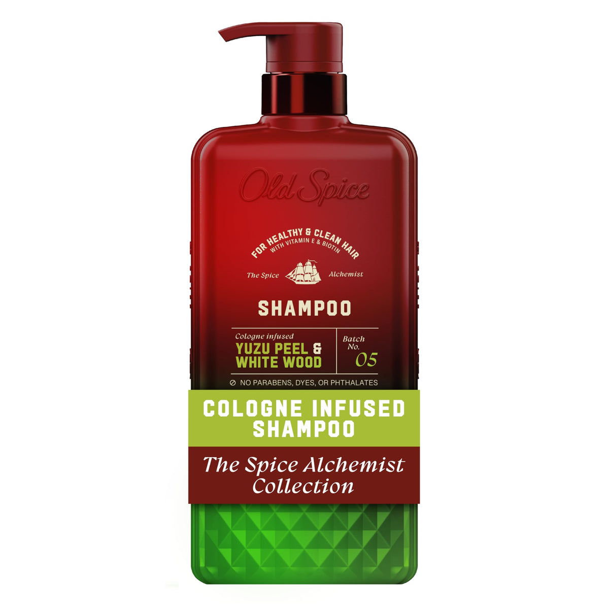 Old Spice Mens Shampoo, The Spice Alchemist Collection, 24/7 Cologne-Infused Velvet Sage & Driftwood Scent, Free of Parabens & Phthalates, 20 fl oz