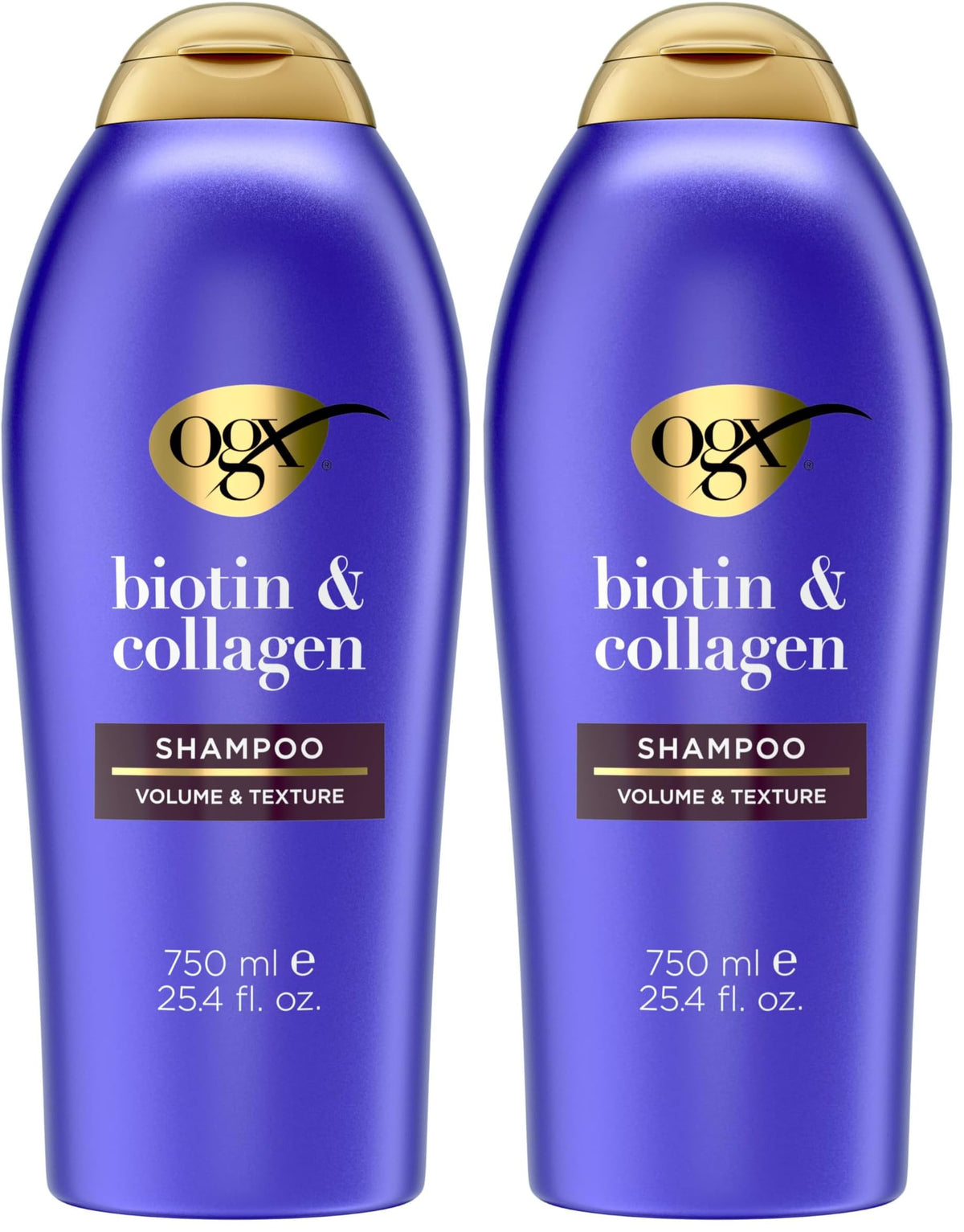 OGX Thick & Full + Biotin & Collagen Volumizing Shampoo, Nutrient-Infused Hair Shampoo with Vitamin B7 Biotin Gives Hair Volume & Body for 72+ Hours, Sulfate-Free Surfactants, 25.4 fl. oz