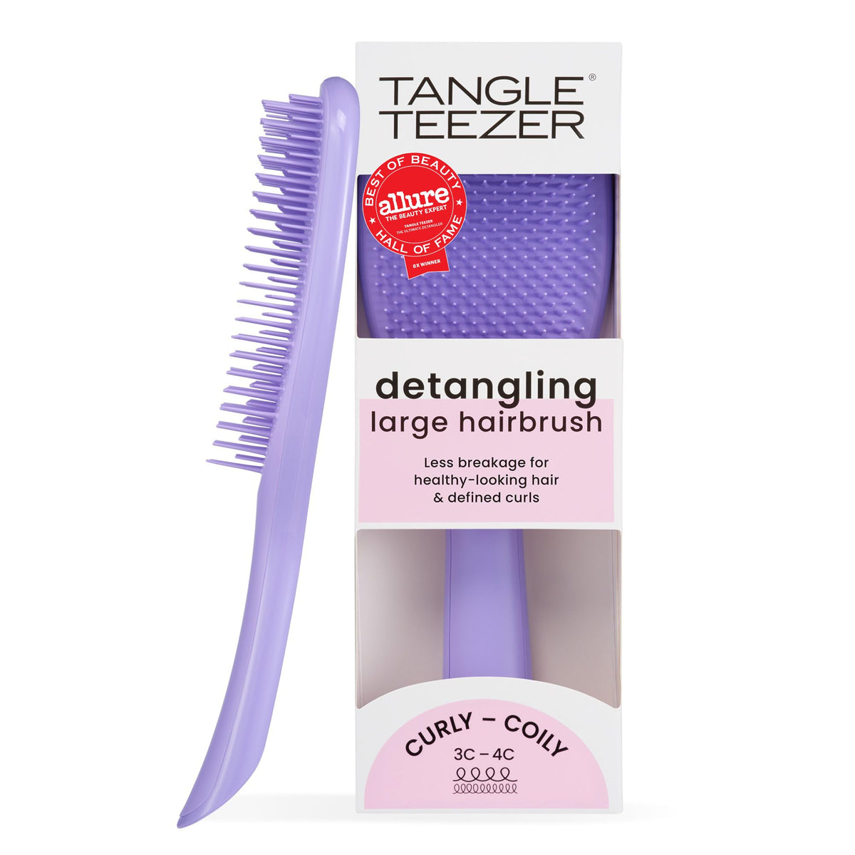 Tangle Teezer Ultimate Detangler Curly Hair Brush, 3C to 4C, Pink Mango
