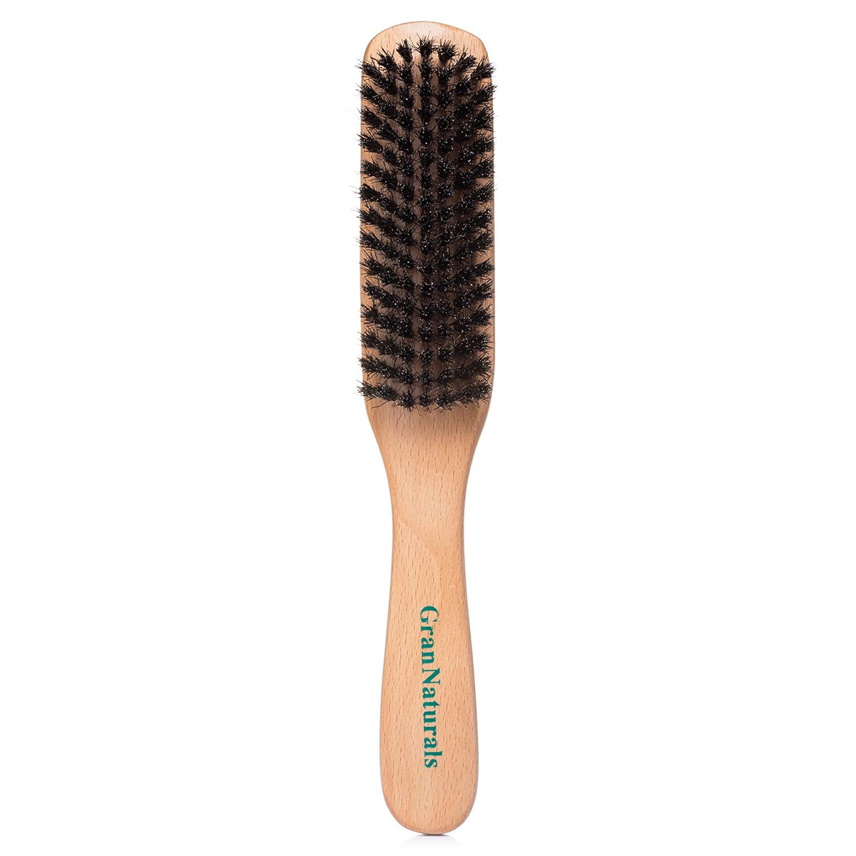 GranNaturals Boar Bristle Slick Back Hair Brush - Large Soft/Medium Smoothing Hairbrush to Style, Polish, & Lay Hair Down Flat to Create a Sleek Frizz Free Hairstyle for Women and Men