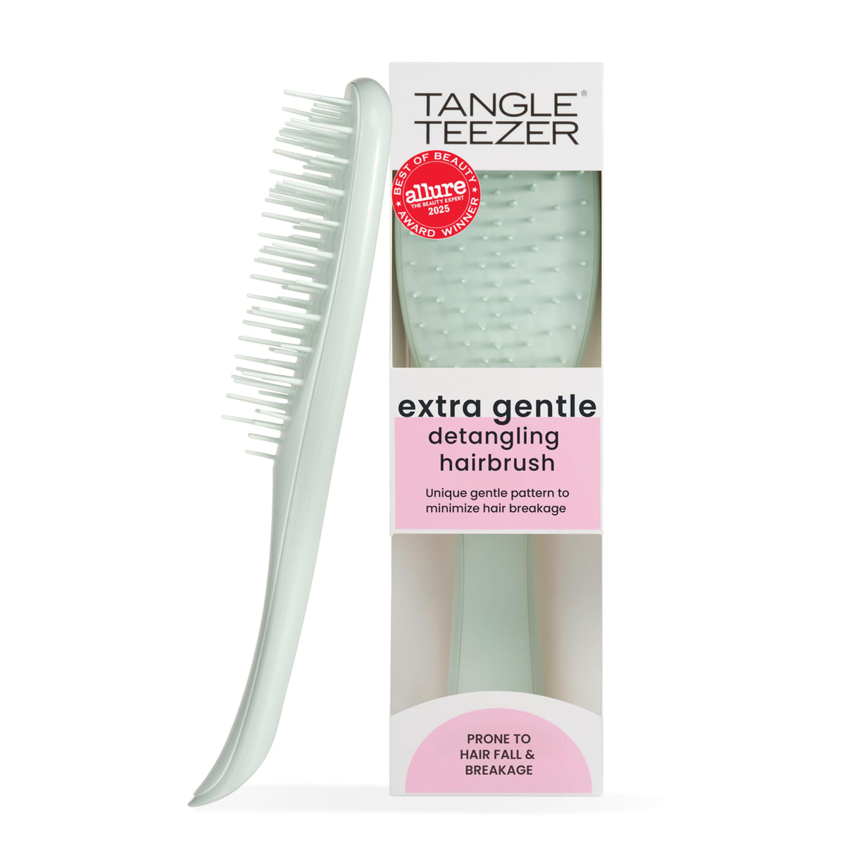 Tangle Teezer Extra Gentle Detangler Brush, Fragile Hair, Eucalyptus Green