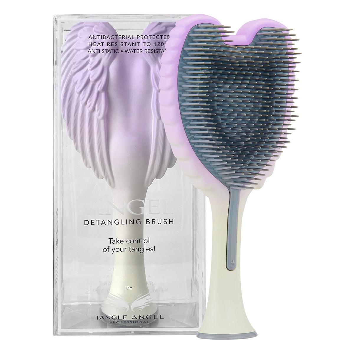 Tangle Angel Detangling Hair Brush - Anti Static Angel Wing Hair Brush with Soft & Flexible Bristle for Straight & Wavy Hair, Women Detangler Brushes for Dry & Wet Hair, Gloss Pink