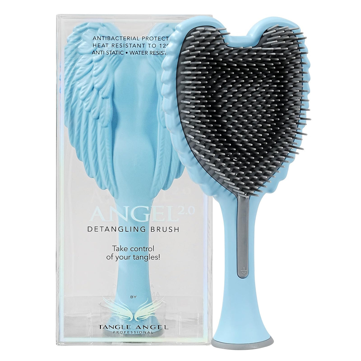 Tangle Angel Detangling Hair Brush - Anti Static Angel Wing Hair Brush with Soft & Flexible Bristle for Straight & Wavy Hair, Women Detangler Brushes for Dry & Wet Hair, Gloss Pink