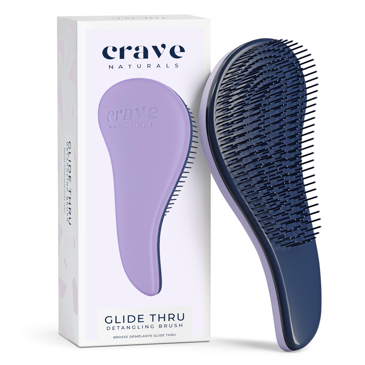 Crave Naturals Glide Thru Detangling Hairbrush that Glides Through Tangles For Wet, Dry and Damaged Hair - Gentle Detangler Styling Tool for Adults, Kids, Men and Women - 7.5 x 3 in, Turquoise