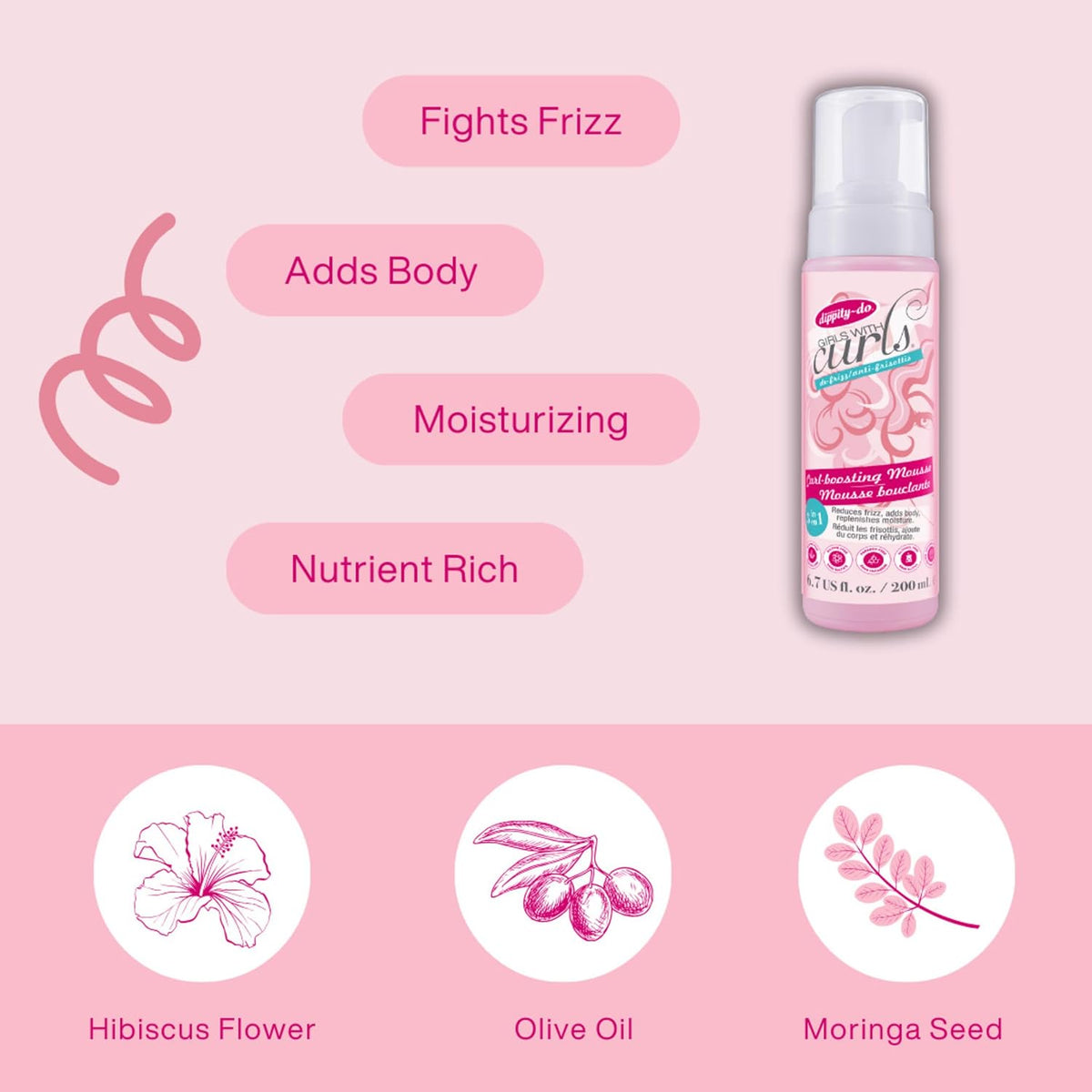 Dippity-Do Girls With Curls De-Frizz Curl-Boosting Mousse Duo, 2 Pack