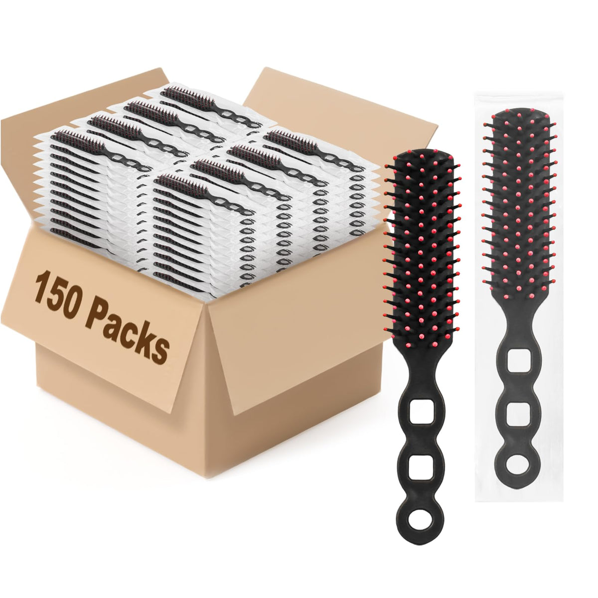 72PCS Bulk Hair Brushes for Homeless Individually Wrapped Hair Brush Bulk