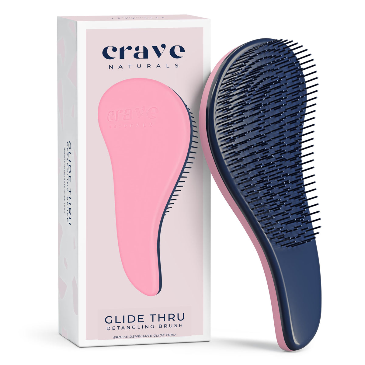 Crave Naturals Glide Thru Detangling Hairbrush that Glides Through Tangles For Wet, Dry and Damaged Hair - Gentle Detangler Styling Tool for Adults, Kids, Men and Women - 7.5 x 3 in, Turquoise