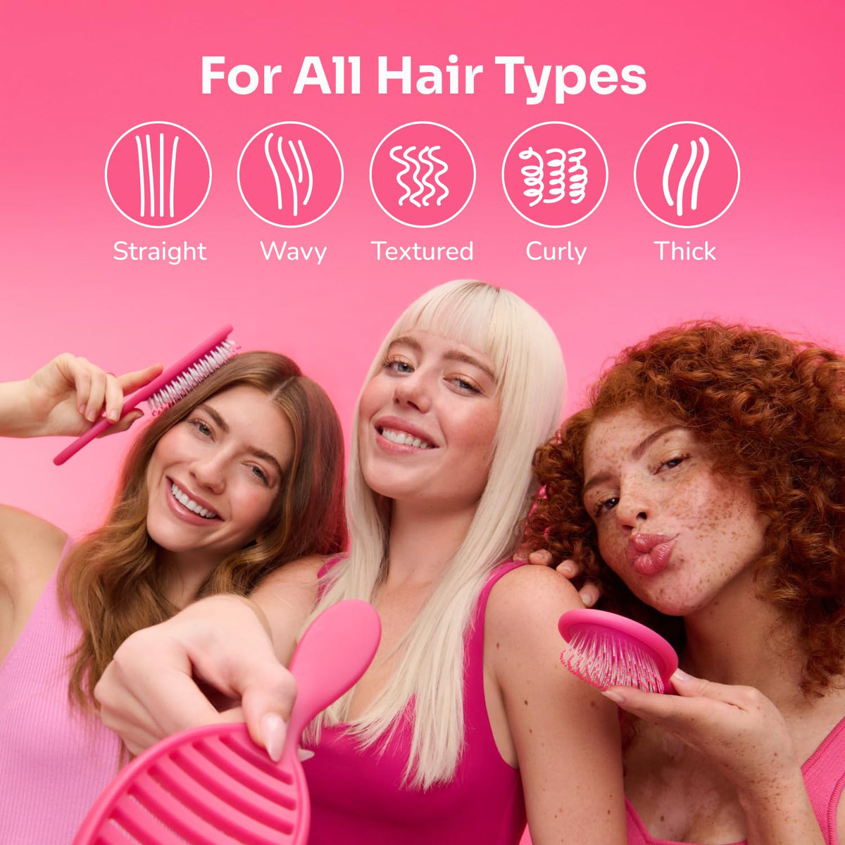 Wet Brush Original Detangler Hair Brush, Black, For All Hair Textures