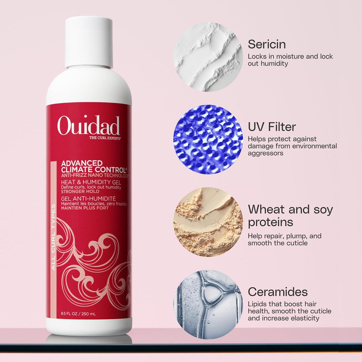 Ouidad Advanced Climate Control Heat & Humidity Curl Gel, Stronger Hold