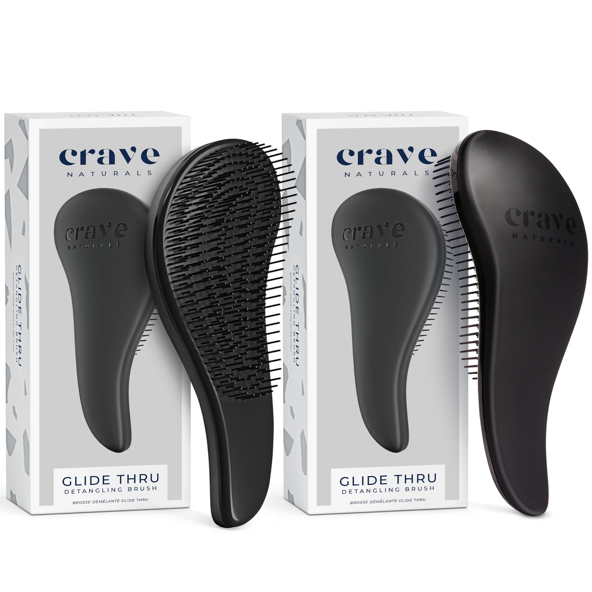 Crave Naturals Glide Thru Detangling Hairbrush that Glides Through Tangles For Wet, Dry and Damaged Hair - Gentle Detangler Styling Tool for Adults, Kids, Men and Women - 7.5 x 3 in, Turquoise