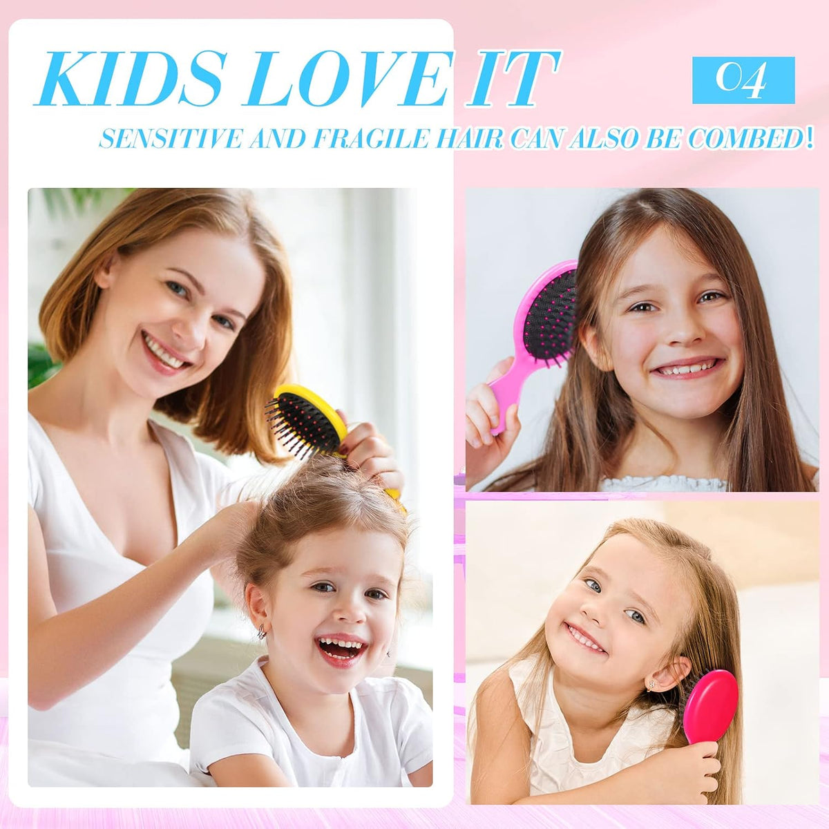 24 Pcs Mini Hair Brush Bulk for Kids Girls Teen