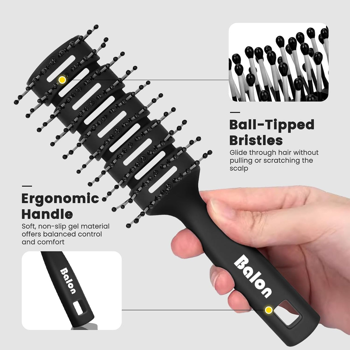 Hair Brush for Men and Women, Pain-Free Speed Dry Detangling Brush
