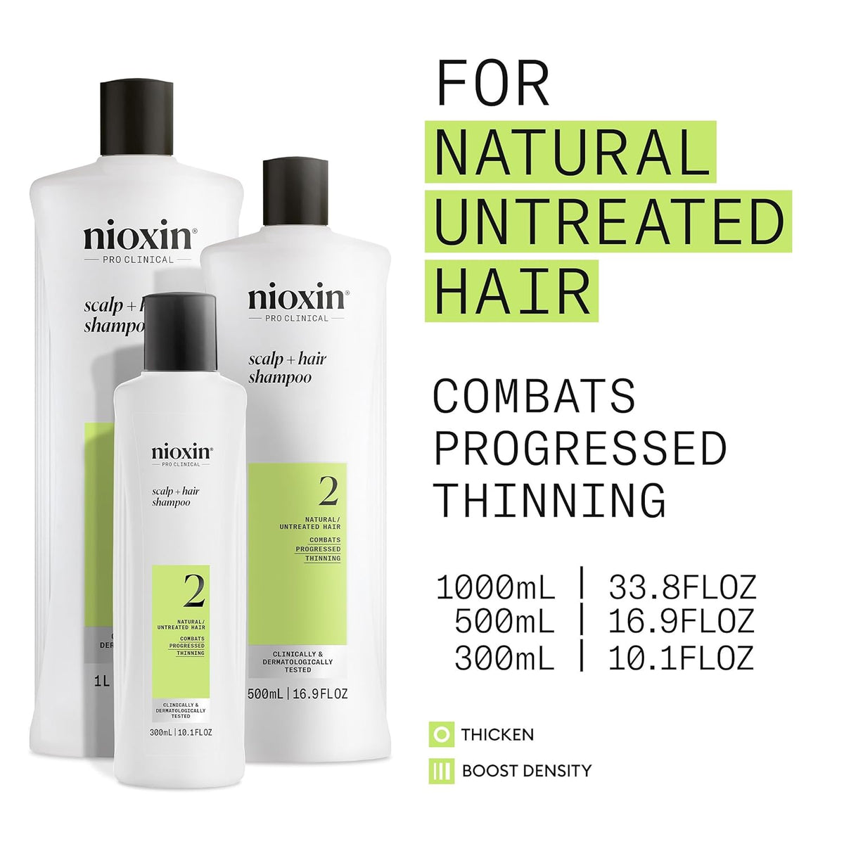 NIOXIN System 2 | Scalp Care | Shampoo | Hair Thickening | For Natural Hair