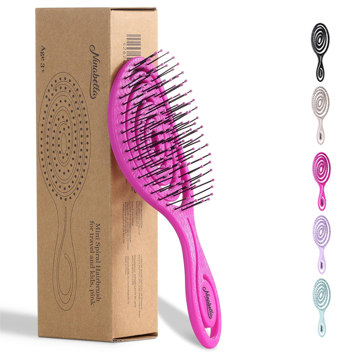 Ninabella Detangler Brush - No Tangle Hair Brush for Women, Fine, Thick and Long Hair - Hairbrush for Wet and Dry Hair, Gentle on the Scalp - Green