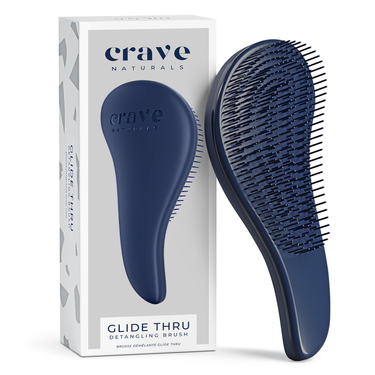 Crave Naturals Glide Thru Detangling Hairbrush that Glides Through Tangles For Wet, Dry and Damaged Hair - Gentle Detangler Styling Tool for Adults, Kids, Men and Women - 7.5 x 3 in, Turquoise