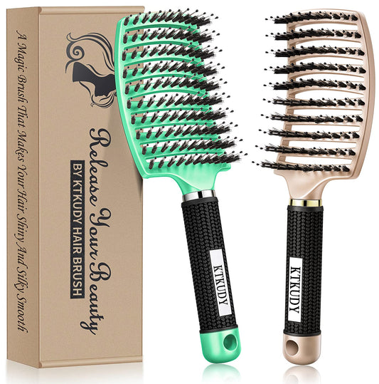 2 Pack Detangling Brushes for Women & Kids, Wet & Dry Hair, All Hair Types