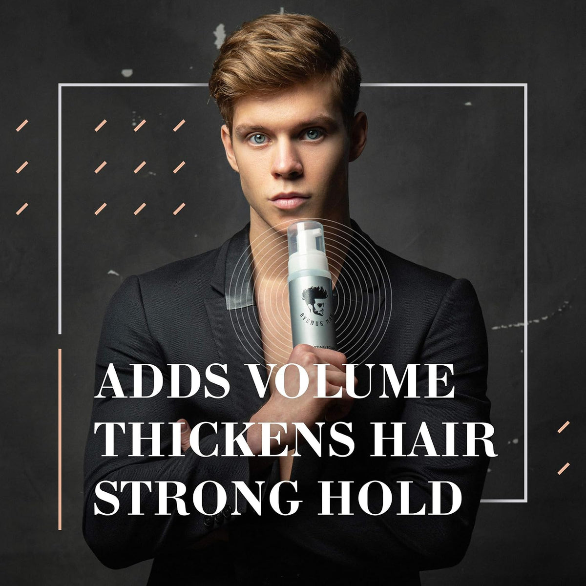 Avenue Man Sculpting Foam for Men - Frizz Control & Firm Hold Hair Mousse for Men - Styling Hair Products - Mens Mousse for Hair Styling with No Crunch, Clean Texture & Long-Lasting Lift - 7 oz