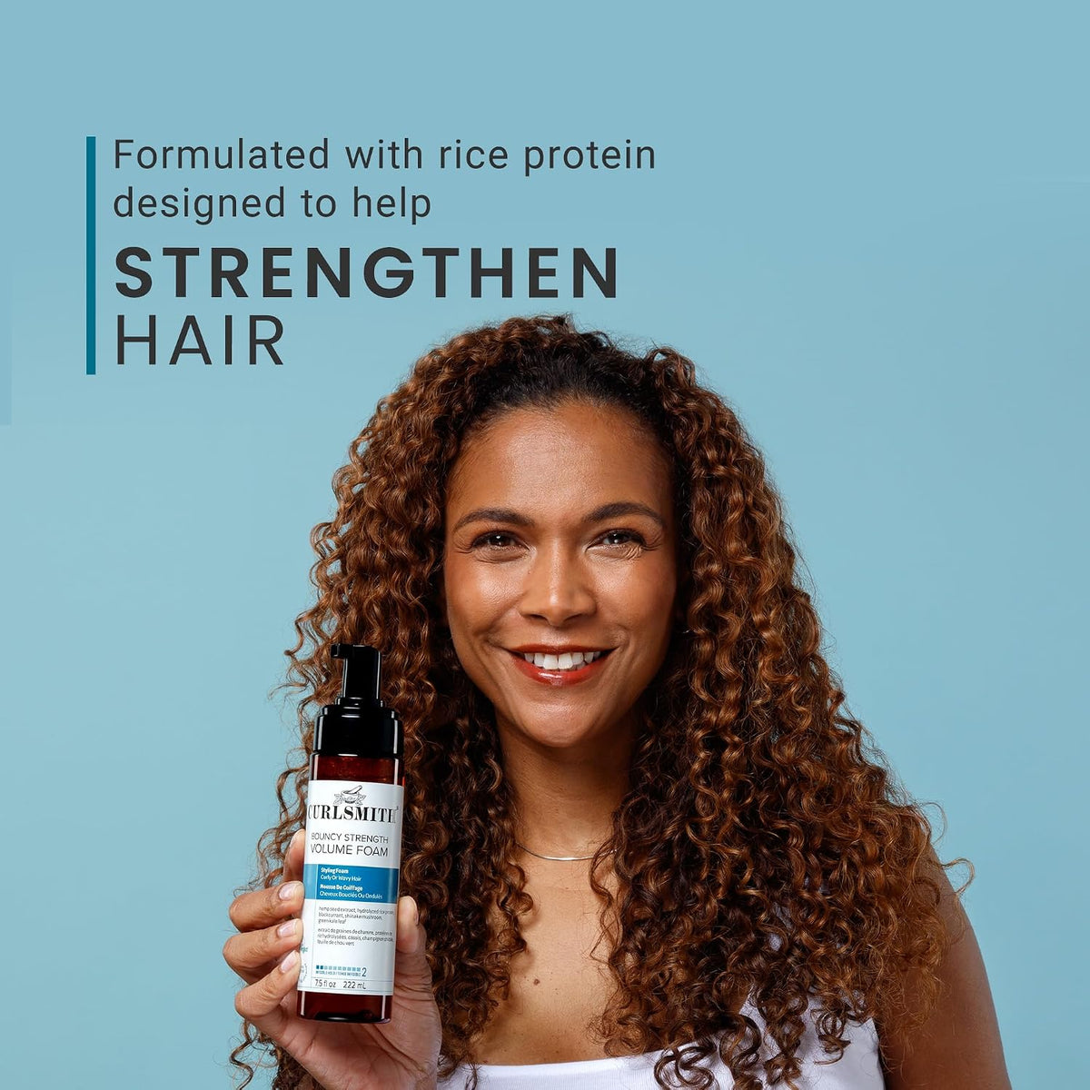 CURLSMITH Bouncy Strength Volume Foam for Curly Hair (7.5 oz)