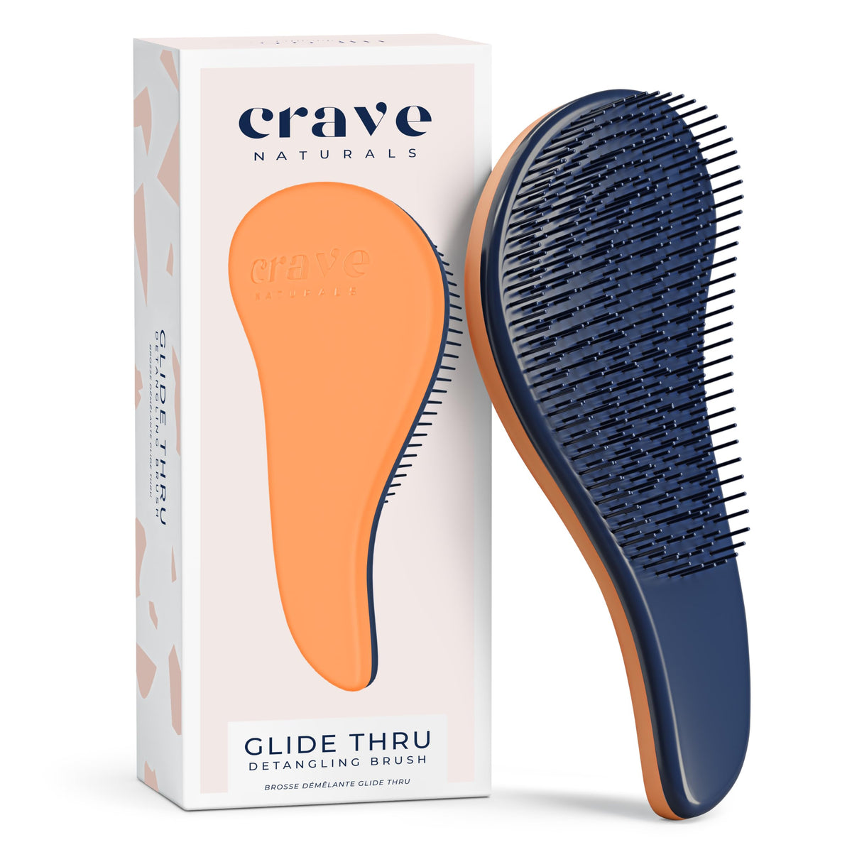 Crave Naturals Glide Thru Detangling Hairbrush that Glides Through Tangles For Wet, Dry and Damaged Hair - Gentle Detangler Styling Tool for Adults, Kids, Men and Women - 7.5 x 3 in, Turquoise