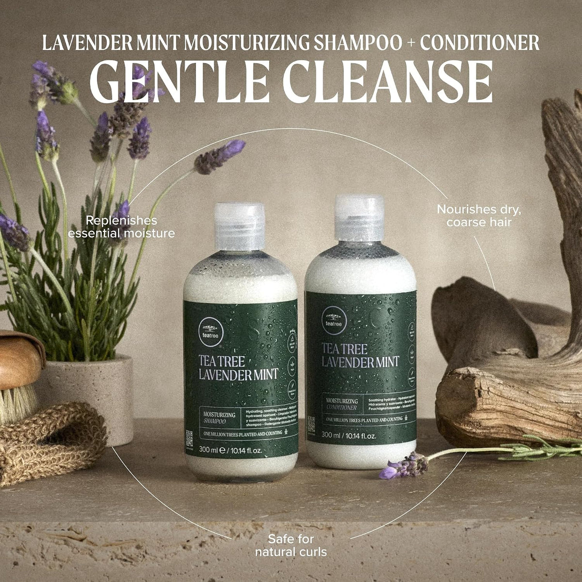 Tea Tree Lavender Mint Moisturizing Shampoo, Hydrates + Soothes, For Coarse + Dry Hair