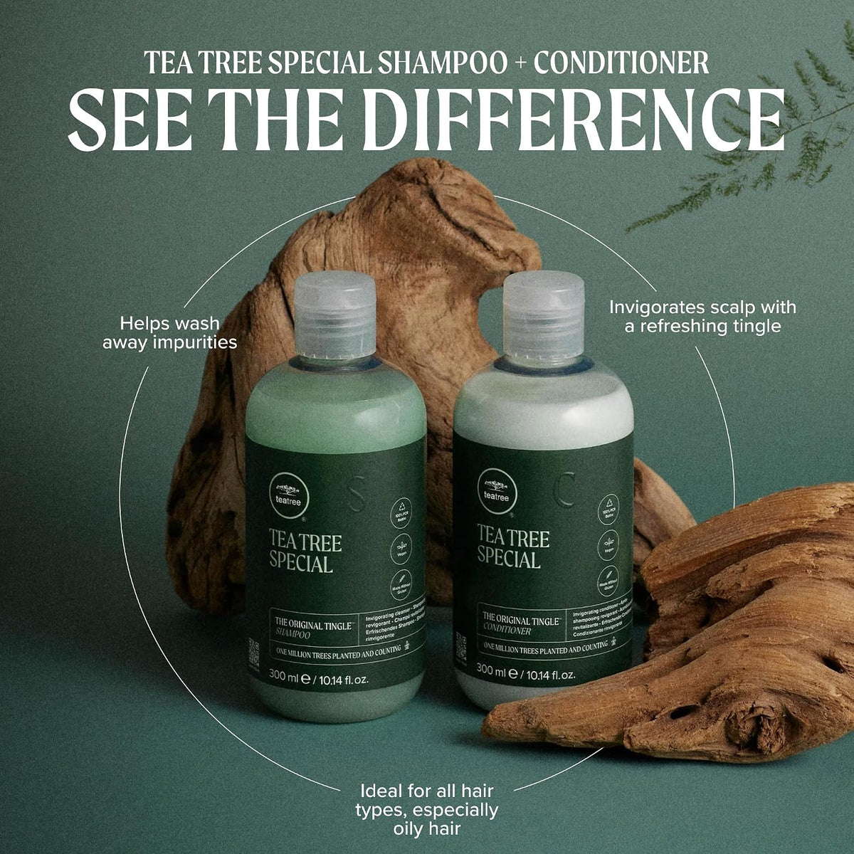 Tea Tree Special Shampoo, Deep Cleans, Refreshes Scalp, Especially Oily Hair, For All Hair Types