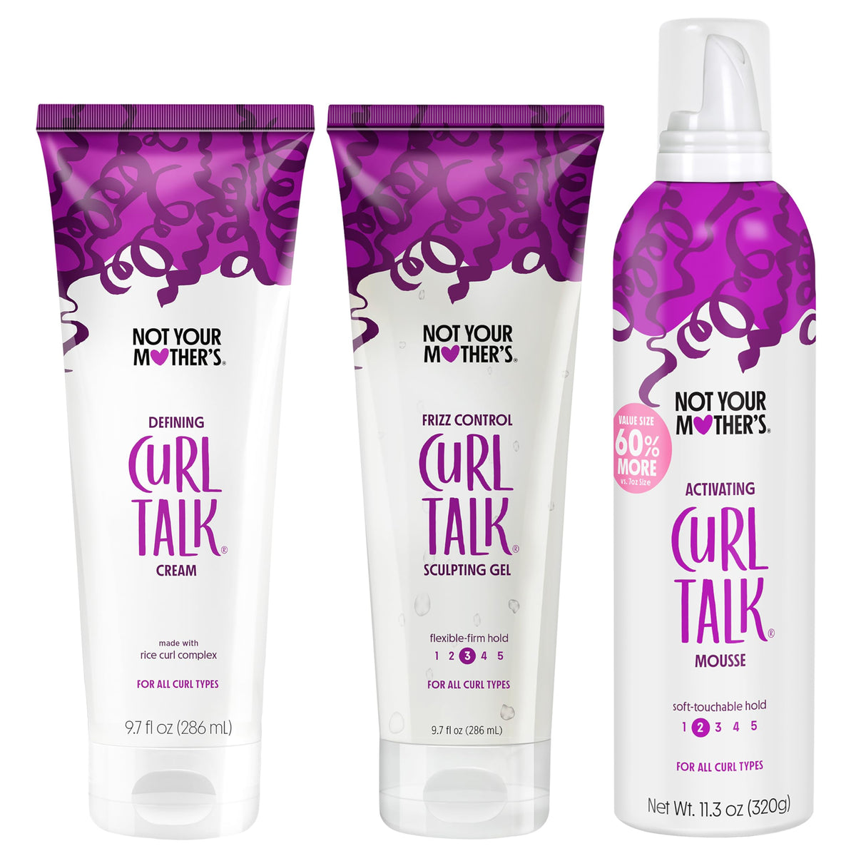 Not Your Mother's Curl Talk Defining Cream, Styling Gel, & Mousse - 3 Pack