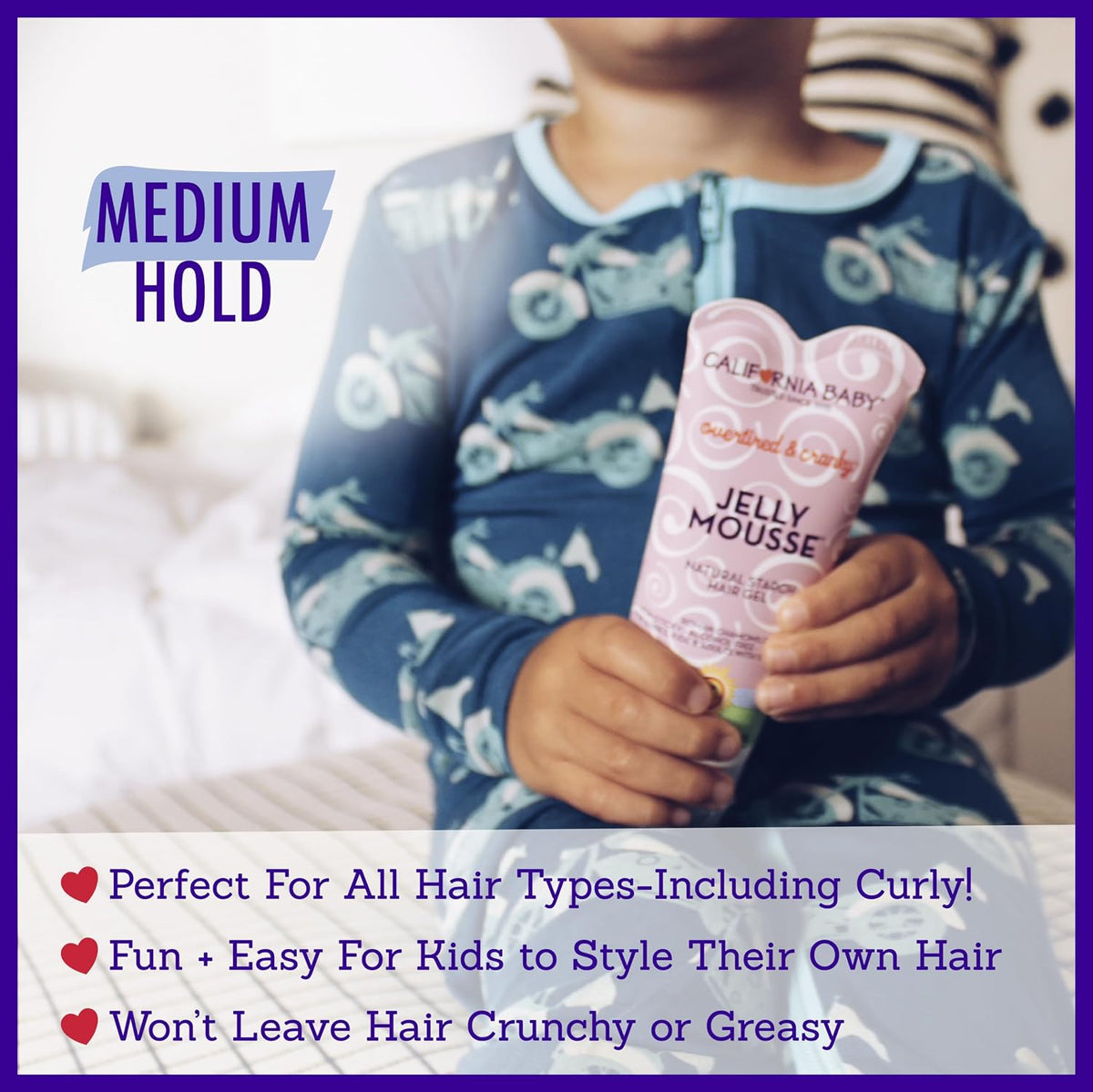 California Baby Overtired & Cranky Hair Gel for Kids | 100% Plant-Based Baby Hair Gel | Medium-Hold | Hypoallergenic | 82 g / 2.9 oz.